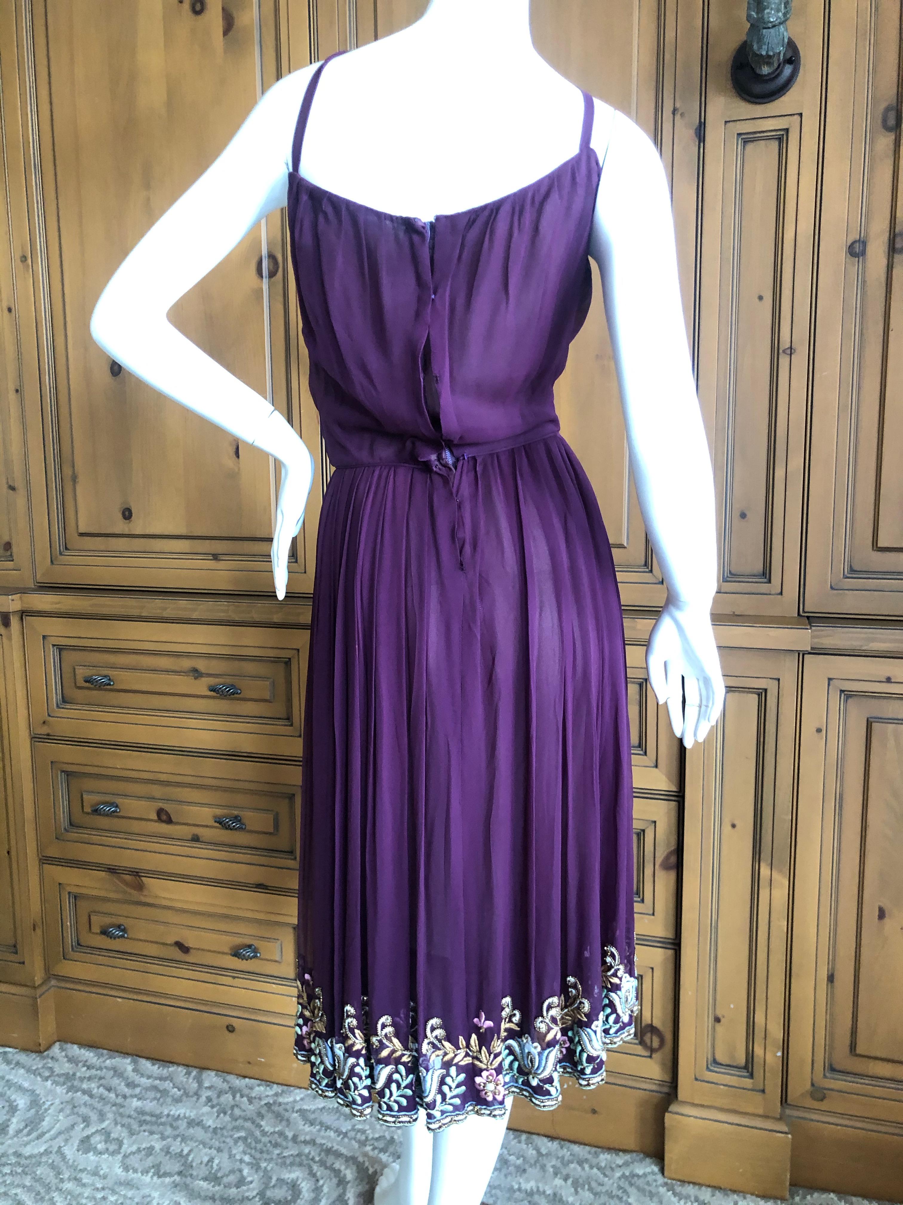 Christian Dior London 1960's Numbered Haute Couture Dress w Lesage Embellishment For Sale 2