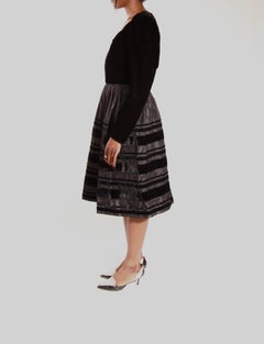 Christian Dior London velvet and taffeta mini evening dress. C.1960s