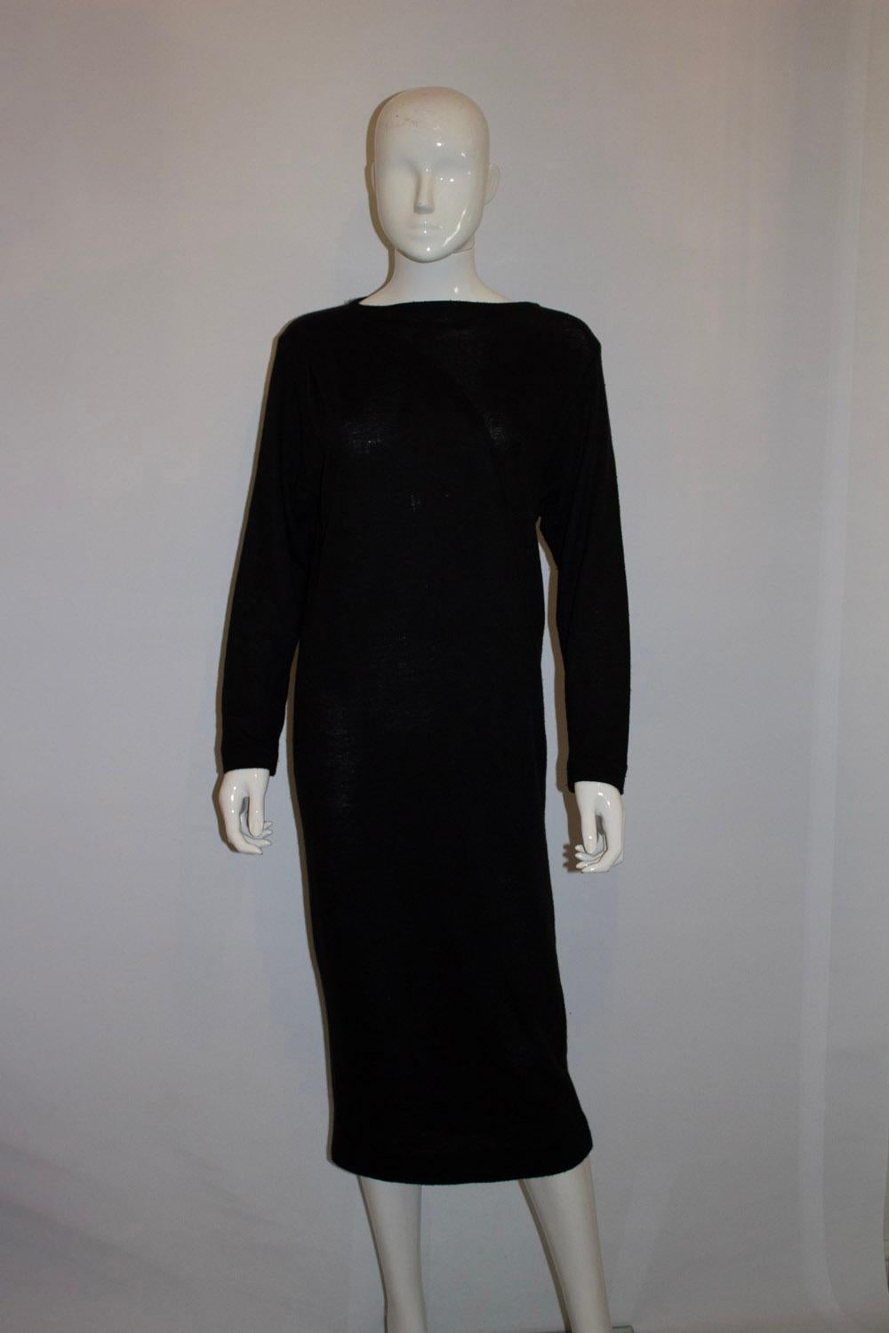 Christian Dior London Vintage Schwarzes gestricktes Kleid Damen im Angebot