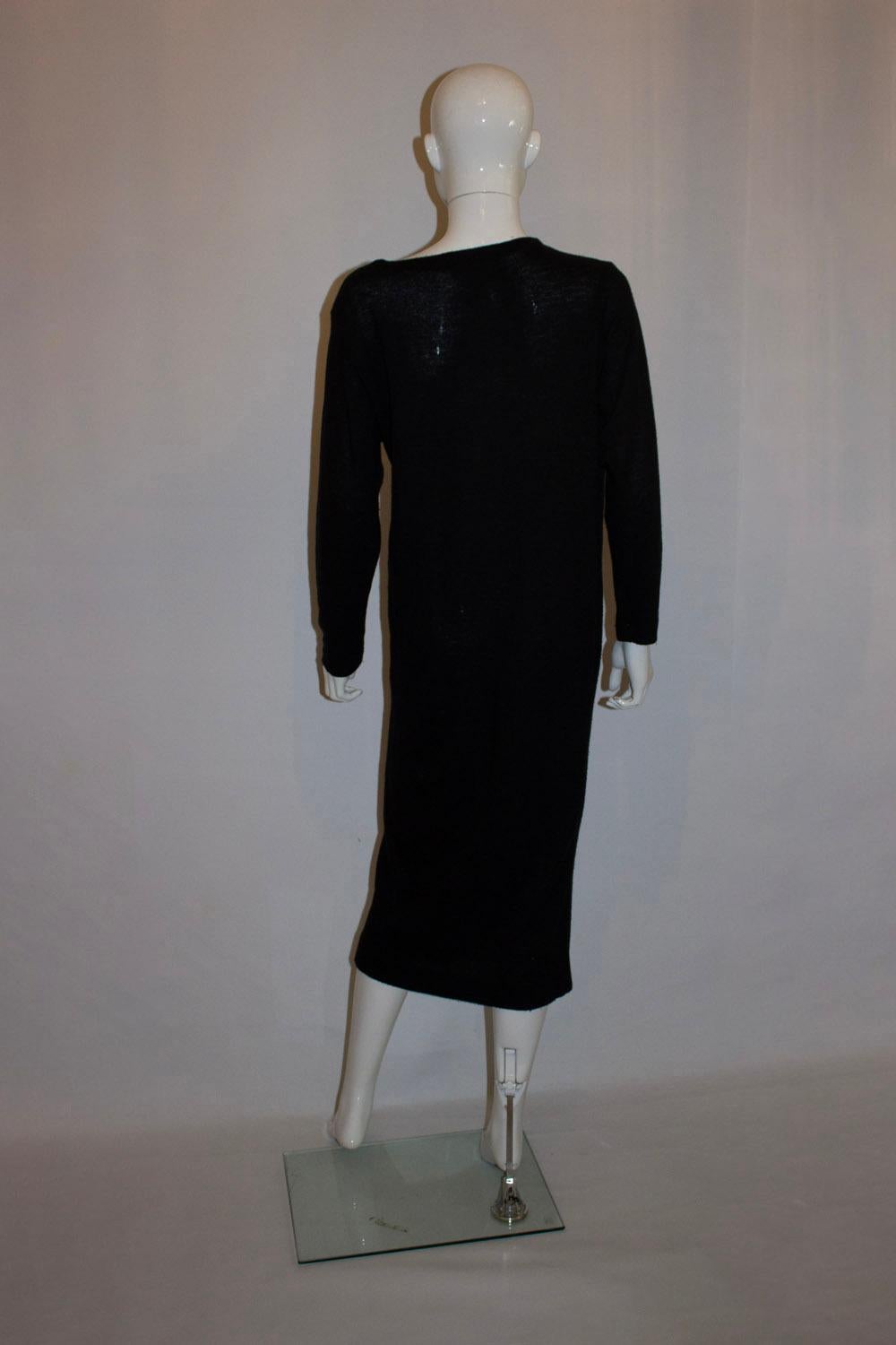 Christian Dior London Vintage Schwarzes gestricktes Kleid im Angebot 1