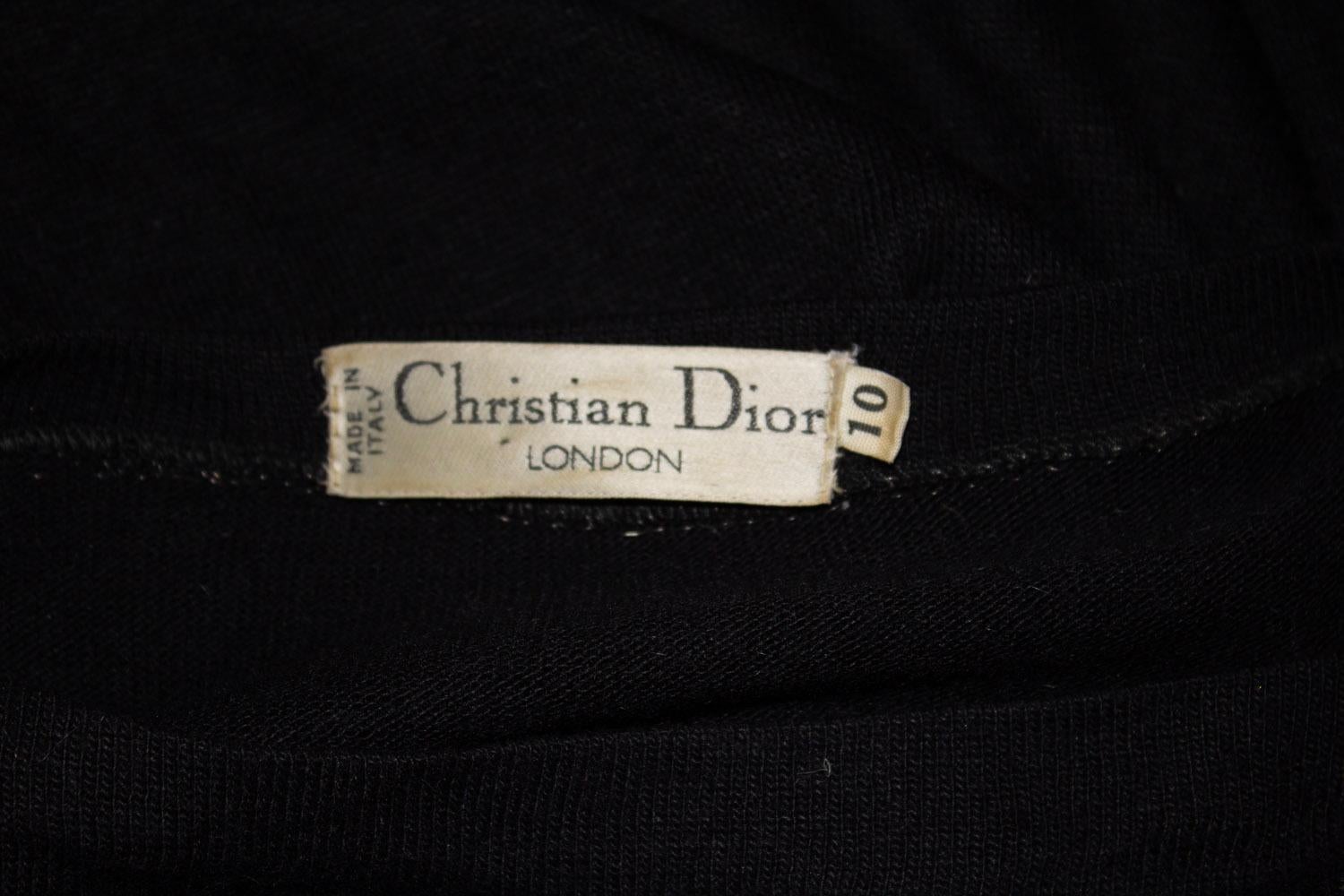 Christian Dior London Vintage Schwarzes gestricktes Kleid im Angebot 3