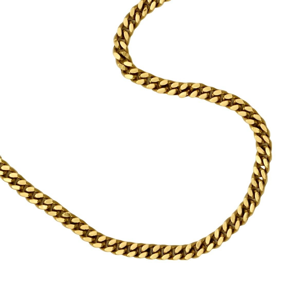 Women's or Men's Christian Dior Long Gold Plated Curb Link Chain Necklace circa 1980s For Sale