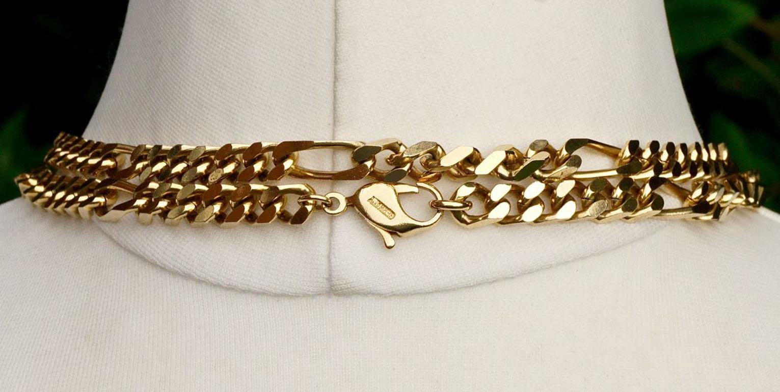 Christian Dior Long Gold Plated Figaro Link Chain Necklace circa 1980s 4