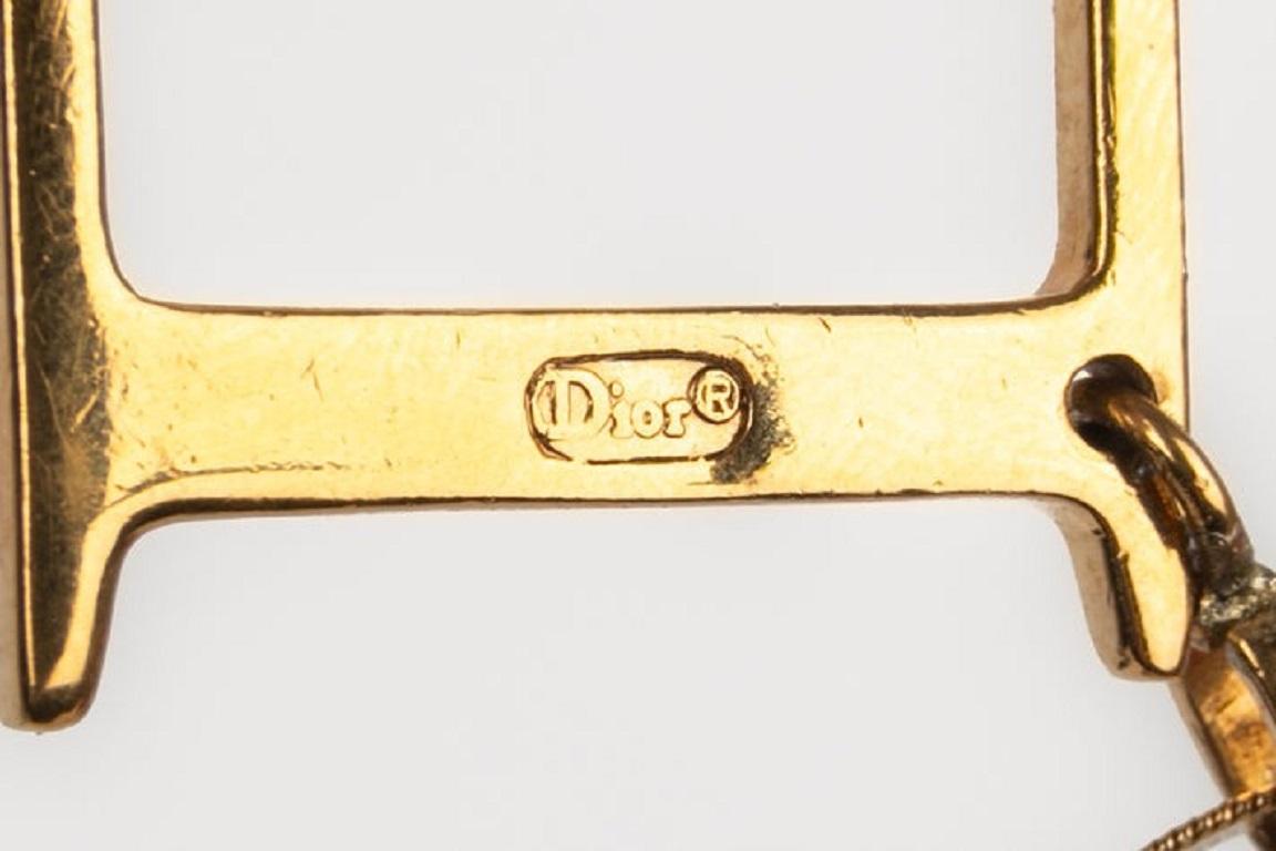 Christian Dior Long Golden Metal Necklace For Sale 1