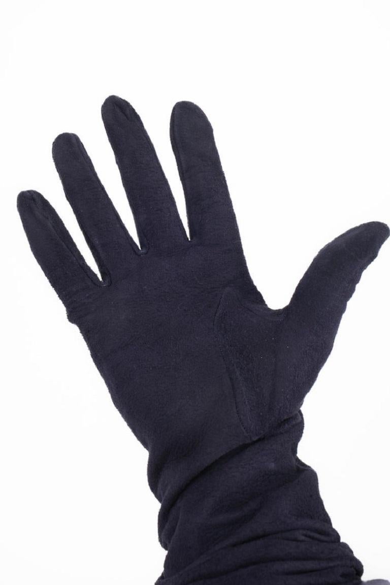 Women's Christian Dior Long Purple Inside-Out Leather Gloves For Sale