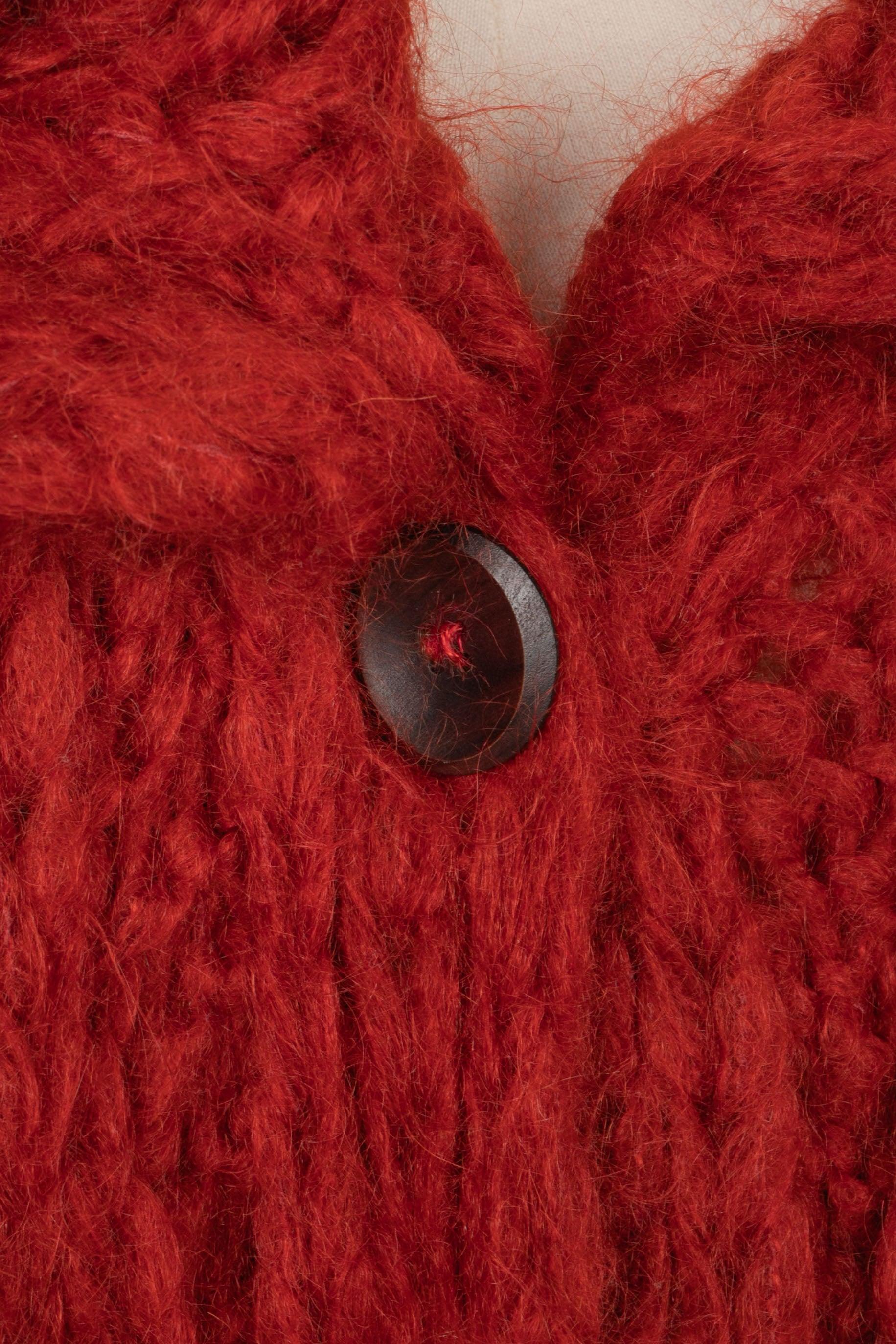 Christian Dior Long Red Blended Mohair Coat, 1999 For Sale 5