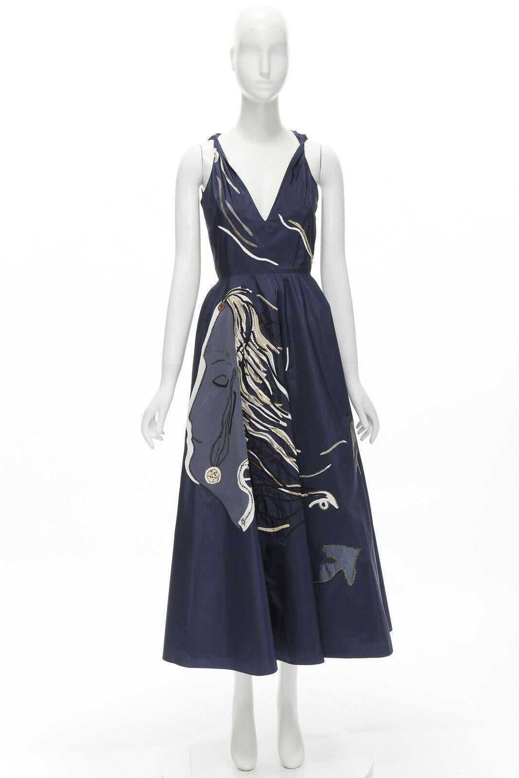 CHRISTIAN DIOR Look 33 100% silk face dove hand embroidered gown FR36 S 8