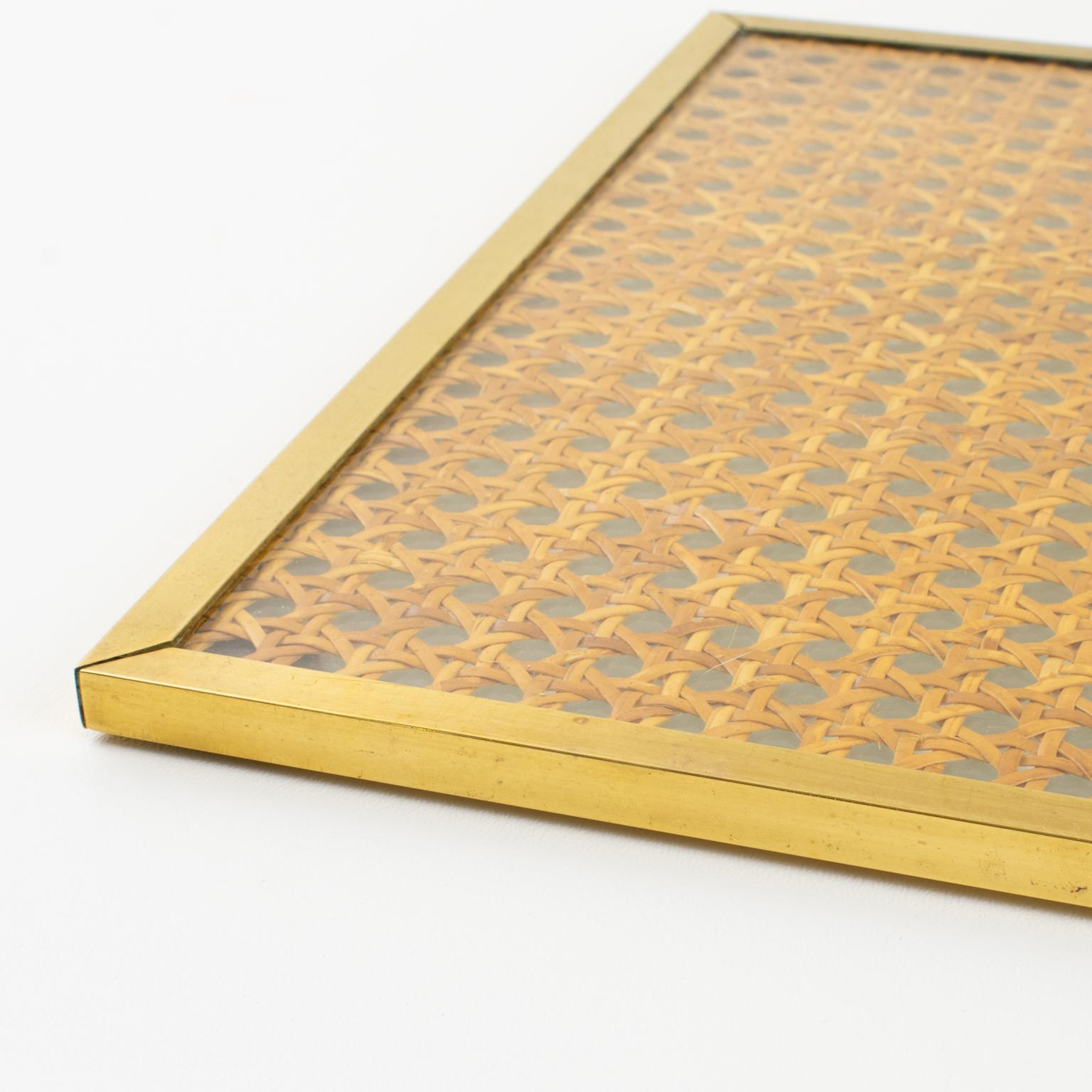 Christian Dior Lucite, Wicker and Brass Placemats or Chargers, 6 pieces im Angebot 9