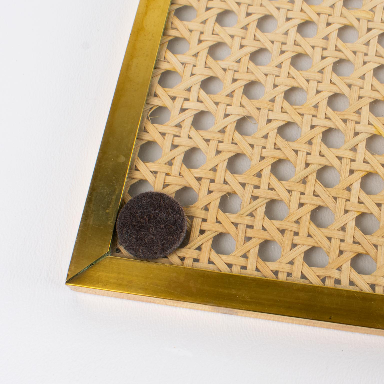 Christian Dior Lucite, Wicker and Brass Placemats or Chargers, 6 pieces im Angebot 11