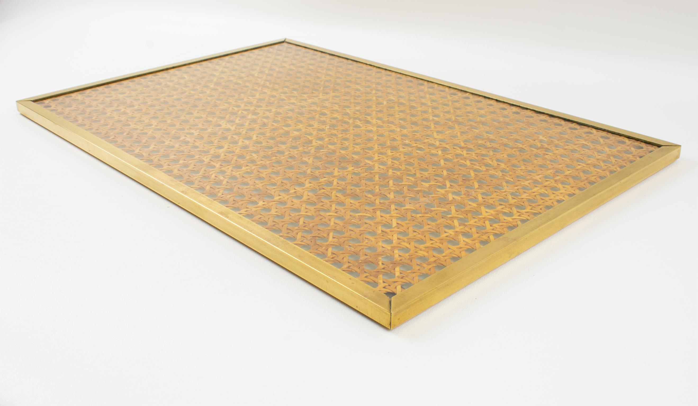 Christian Dior Lucite, Wicker and Brass Placemats or Chargers, 6 pieces im Angebot 13