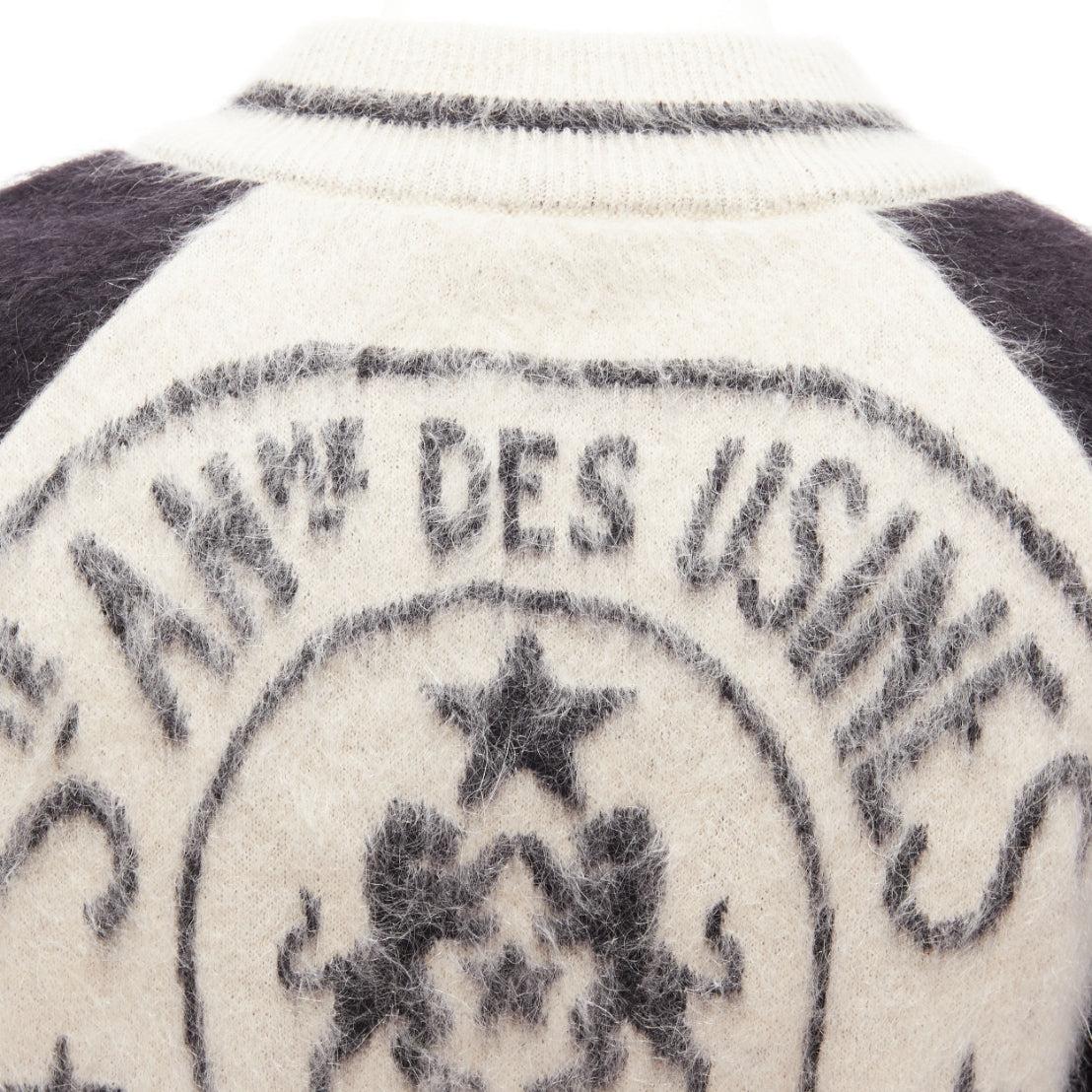 CHRISTIAN DIOR L'Union Fait la Force brushed mohair wool cropped bomber FR34 XXS 3