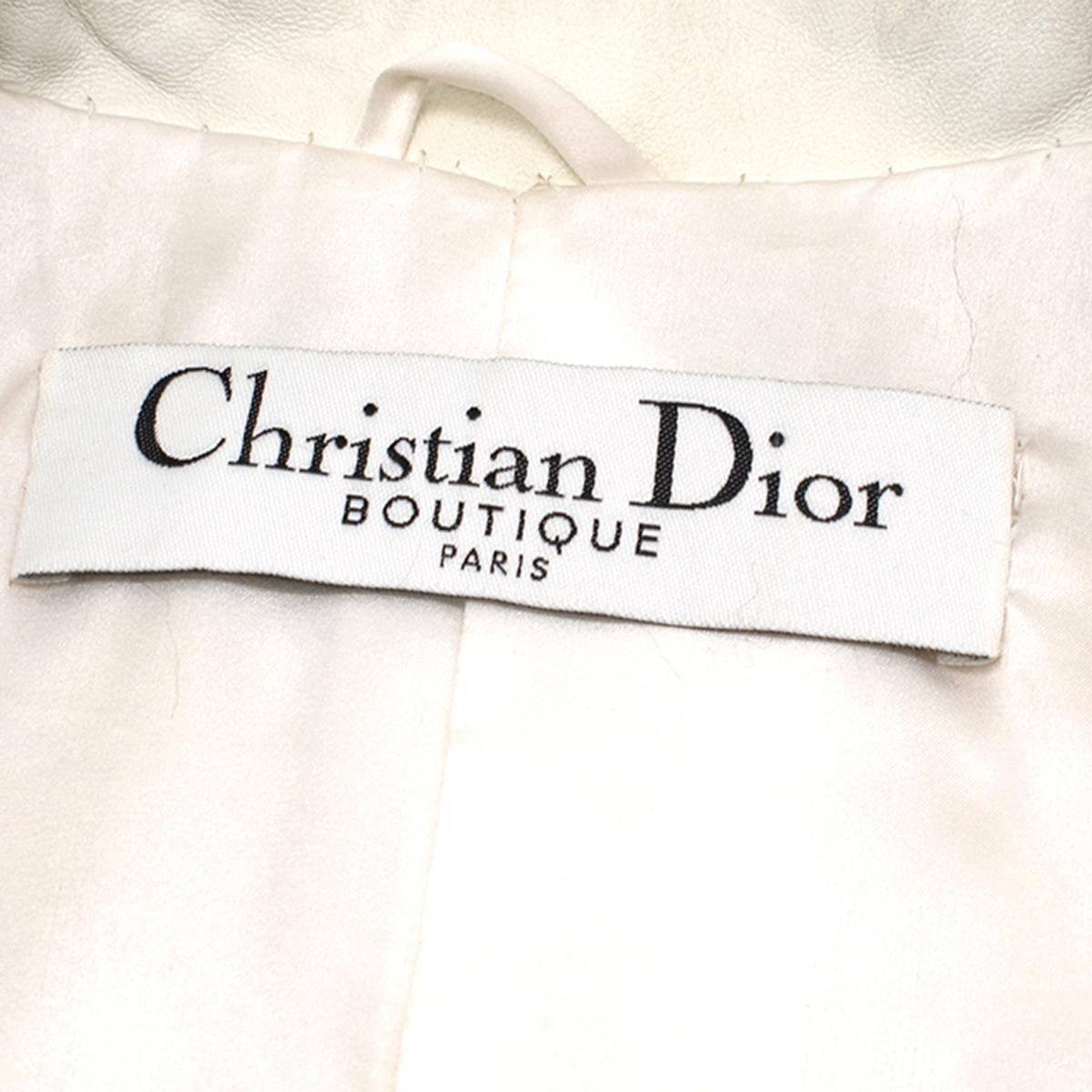 Women's Christian Dior Lynx Print Leather and Goat Fur Coat UK 8