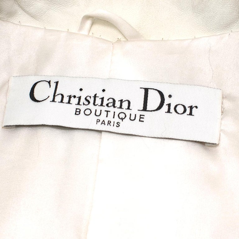 Christian Dior Lynx Print Leather and Goat Fur Coat UK 8 at 1stDibs