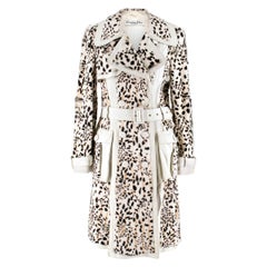 Christian Dior Lynx Print Leather and Goat Fur Coat UK 8