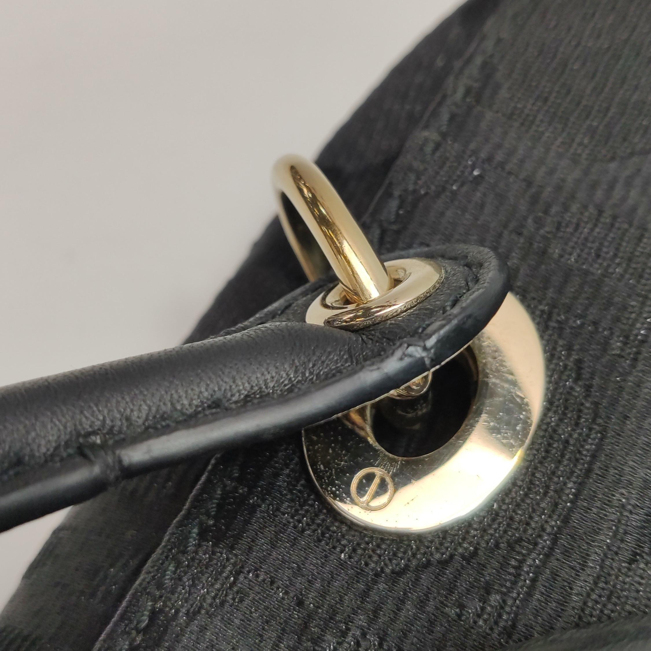 Christian Dior Macros Borsa in tela con rivestimento in cannage in nero in vendita 13