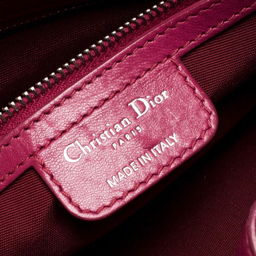 Christian Dior Magenta Cannage Leather Le Trente Shoulder Bag 5