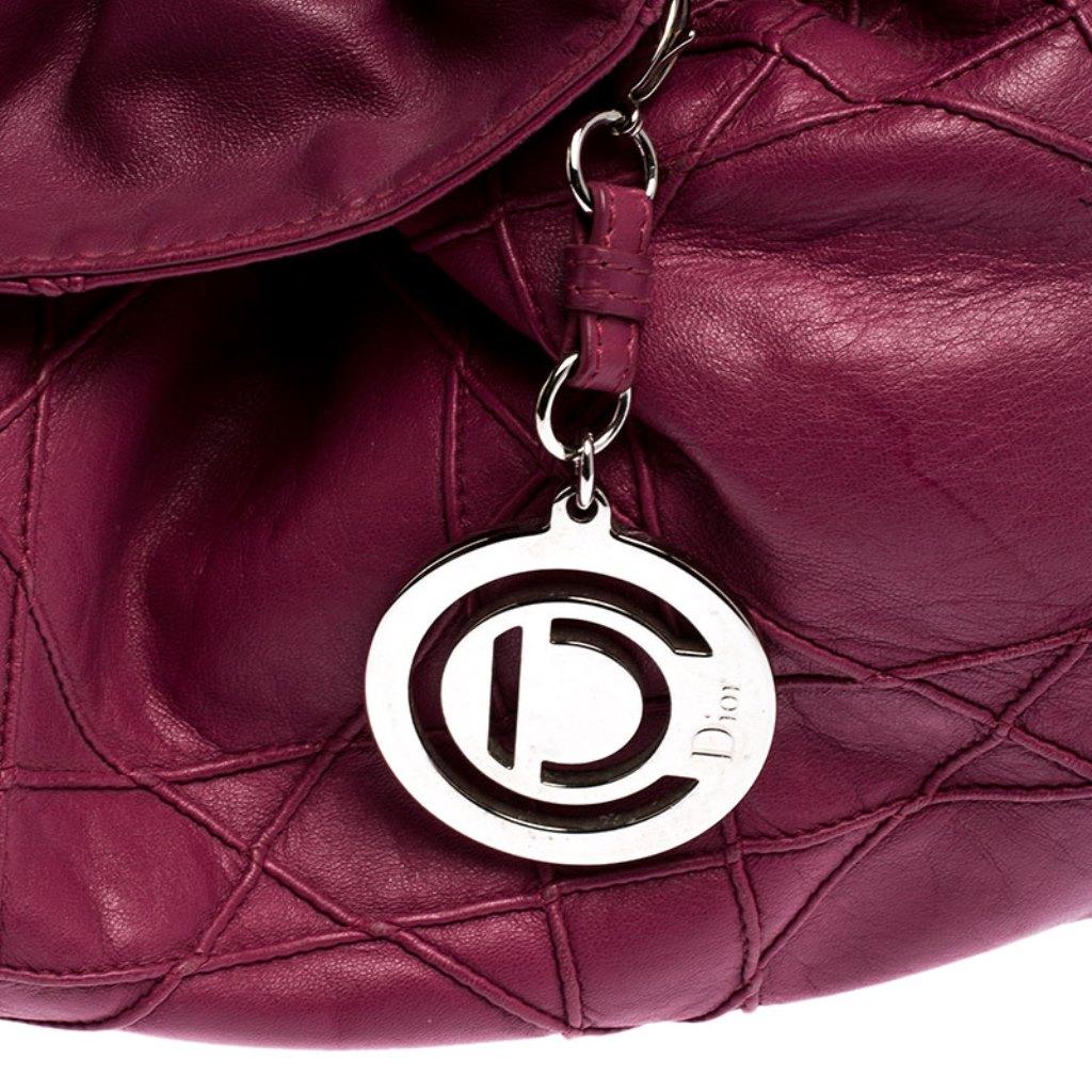 Christian Dior Magenta Cannage Leather Le Trente Shoulder Bag 1