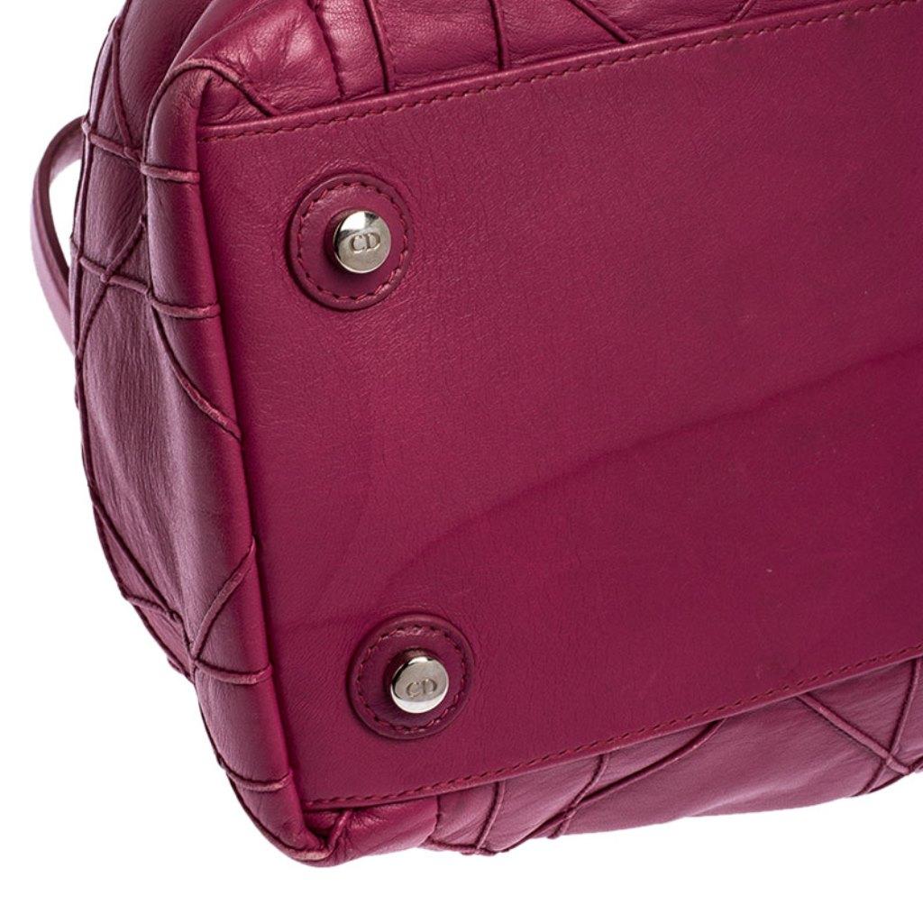 Christian Dior Magenta Cannage Leather Le Trente Shoulder Bag 2