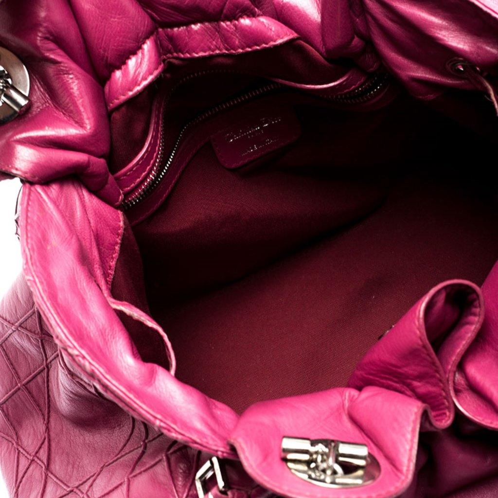 Christian Dior Magenta Cannage Leather Le Trente Shoulder Bag 4