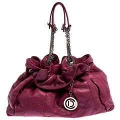 Christian Dior Magenta Cannage Leather Le Trente Shoulder Bag