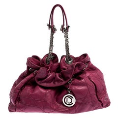 Christian Dior Magenta Cannage Leather Le Trente Shoulder Bag