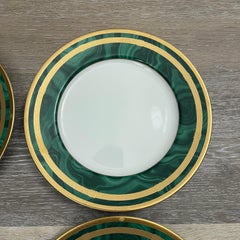 Christian Dior "Malachite" Gaudron Fine China Salad Dessert Side Plates, Set 4