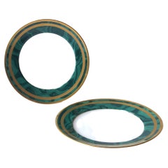 Christian Dior Malachite Porcelain Plates, Pair