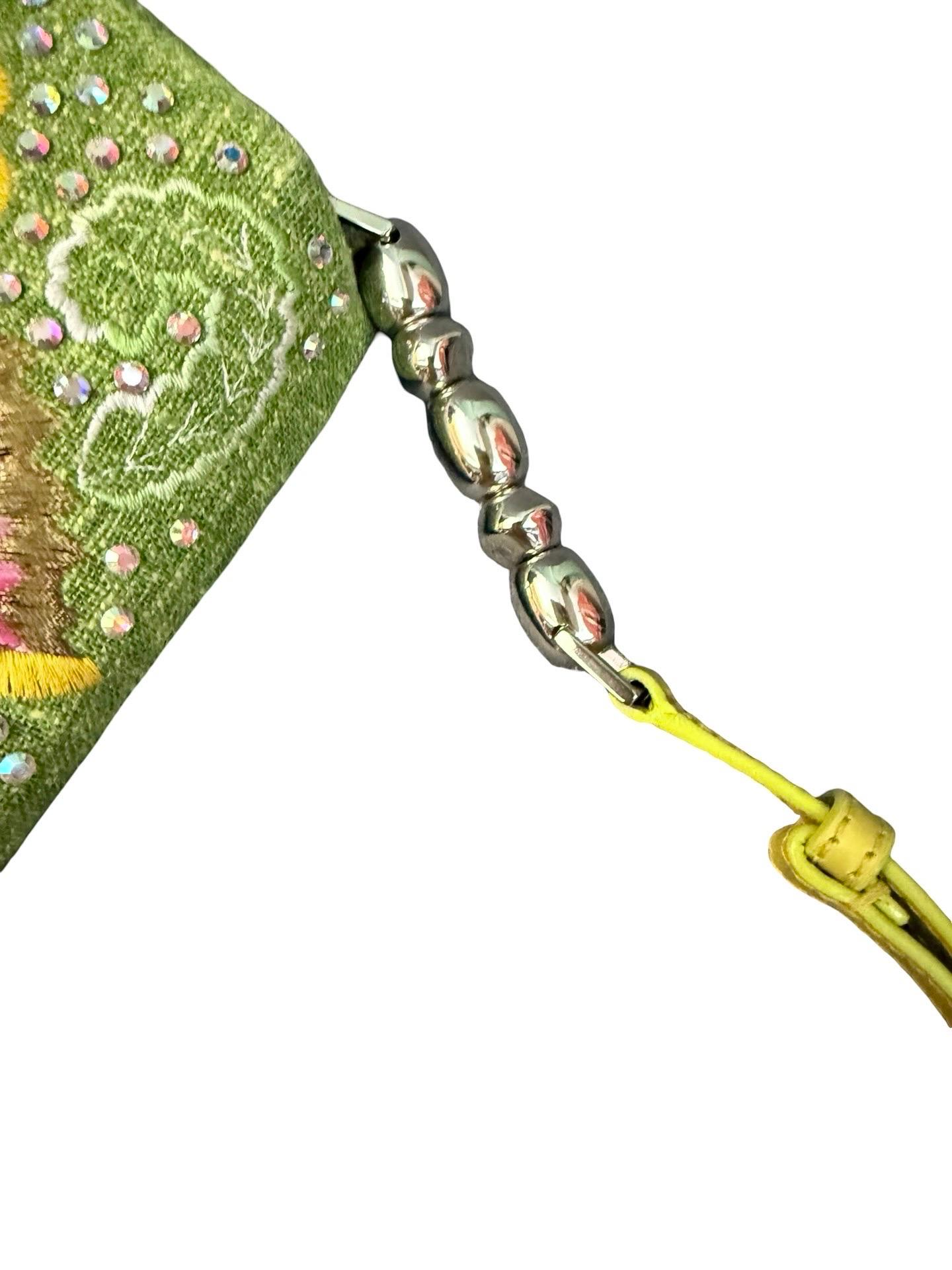 Christian Dior Malice green floral and butterfly  shoulder bag For Sale 5