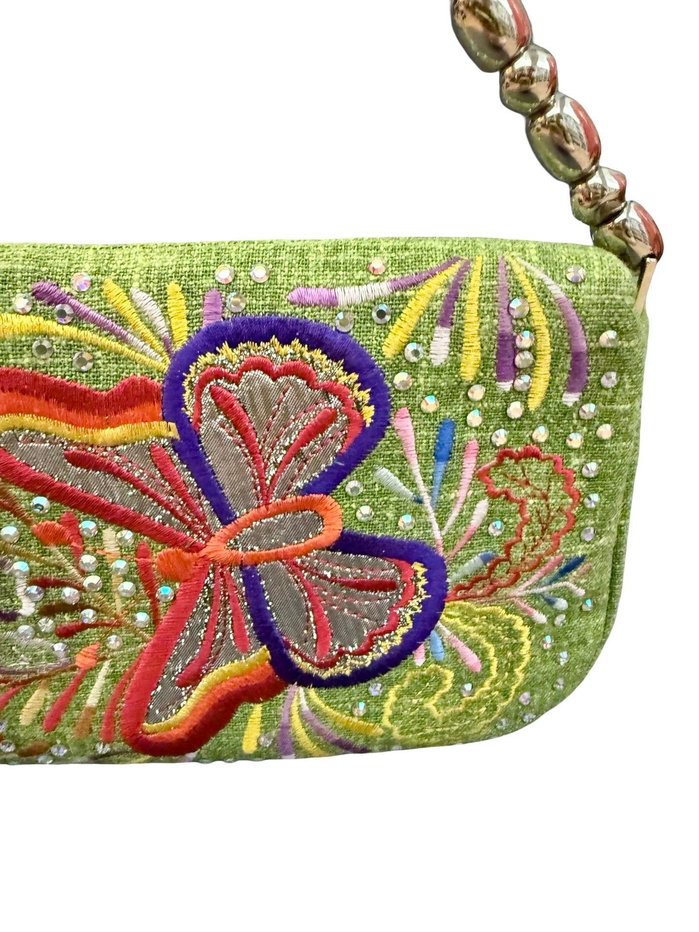 Christian Dior Malice green floral and butterfly  shoulder bag For Sale 2