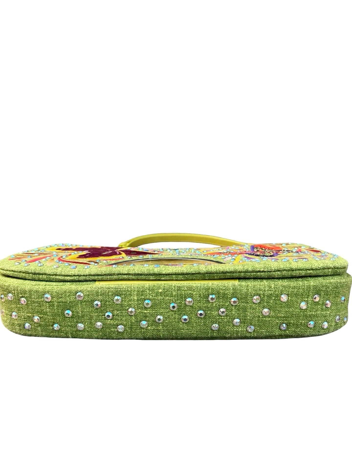 Christian Dior Malice green floral and butterfly  shoulder bag For Sale 3