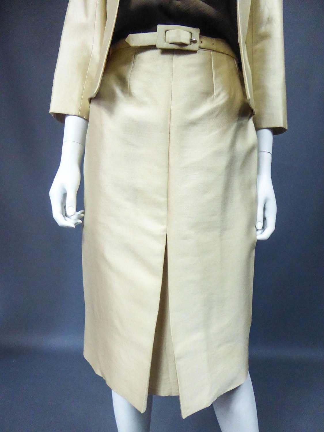 Beige Christian Dior/Marc Bohan Skirt Suit Set numbered 40314 / 41778 Circa 1962
