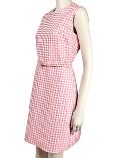 Christian Dior Maria Grazia Chiuri 2022 white pink houndstooth dress
