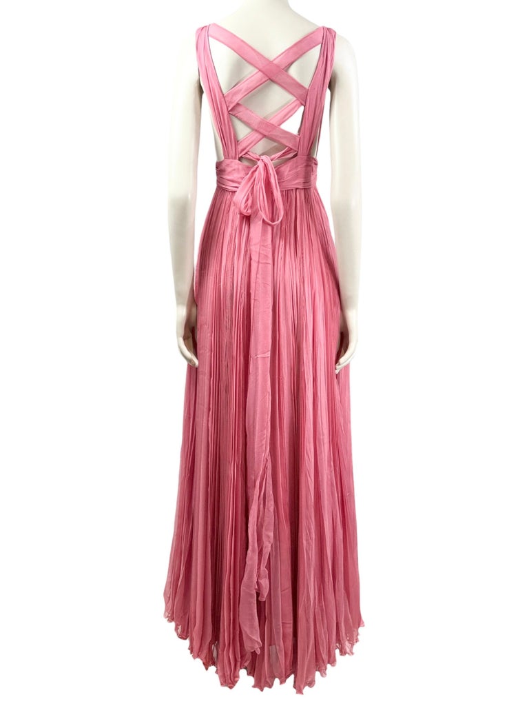 dior pink dress 2023 Christian Dior Maria Grazia Chiuri 2023 Pink chiffon pleated dress