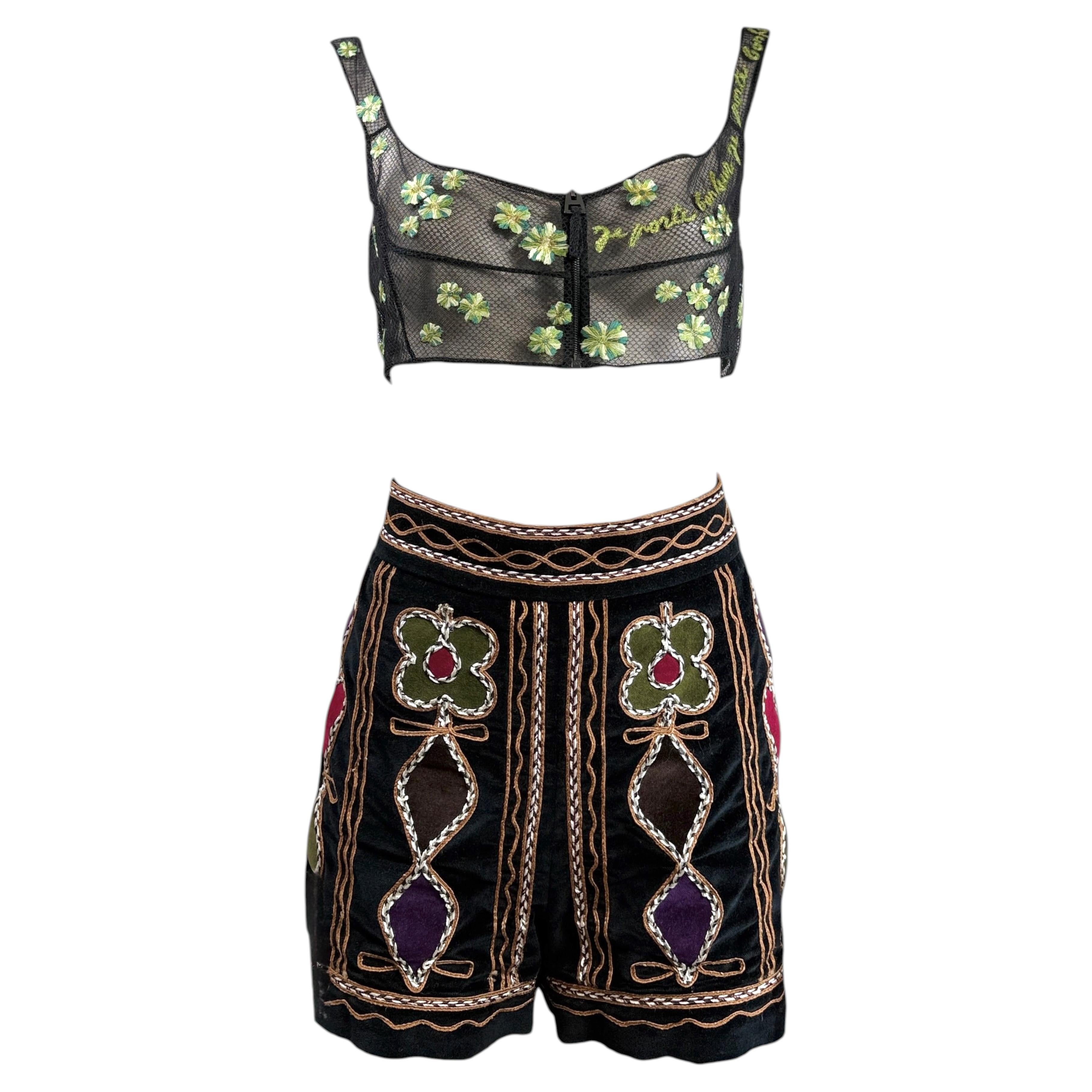 Christian Dior Maria Grazia Chiuri Ensemble tulle bra mini velvet short For Sale
