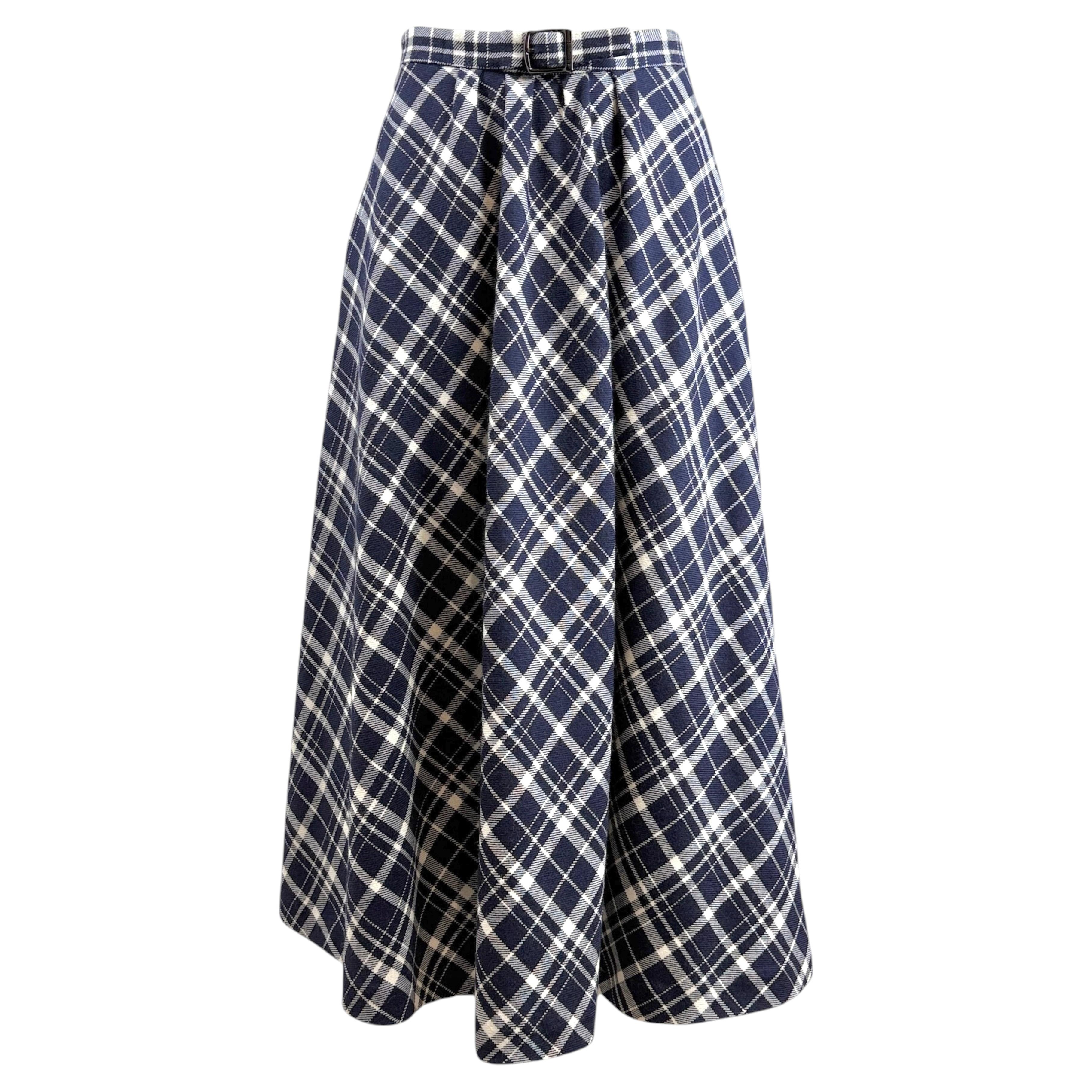Christian Dior Maria Grazia Chiuri Prefall 2021 tartan wool skirt For Sale