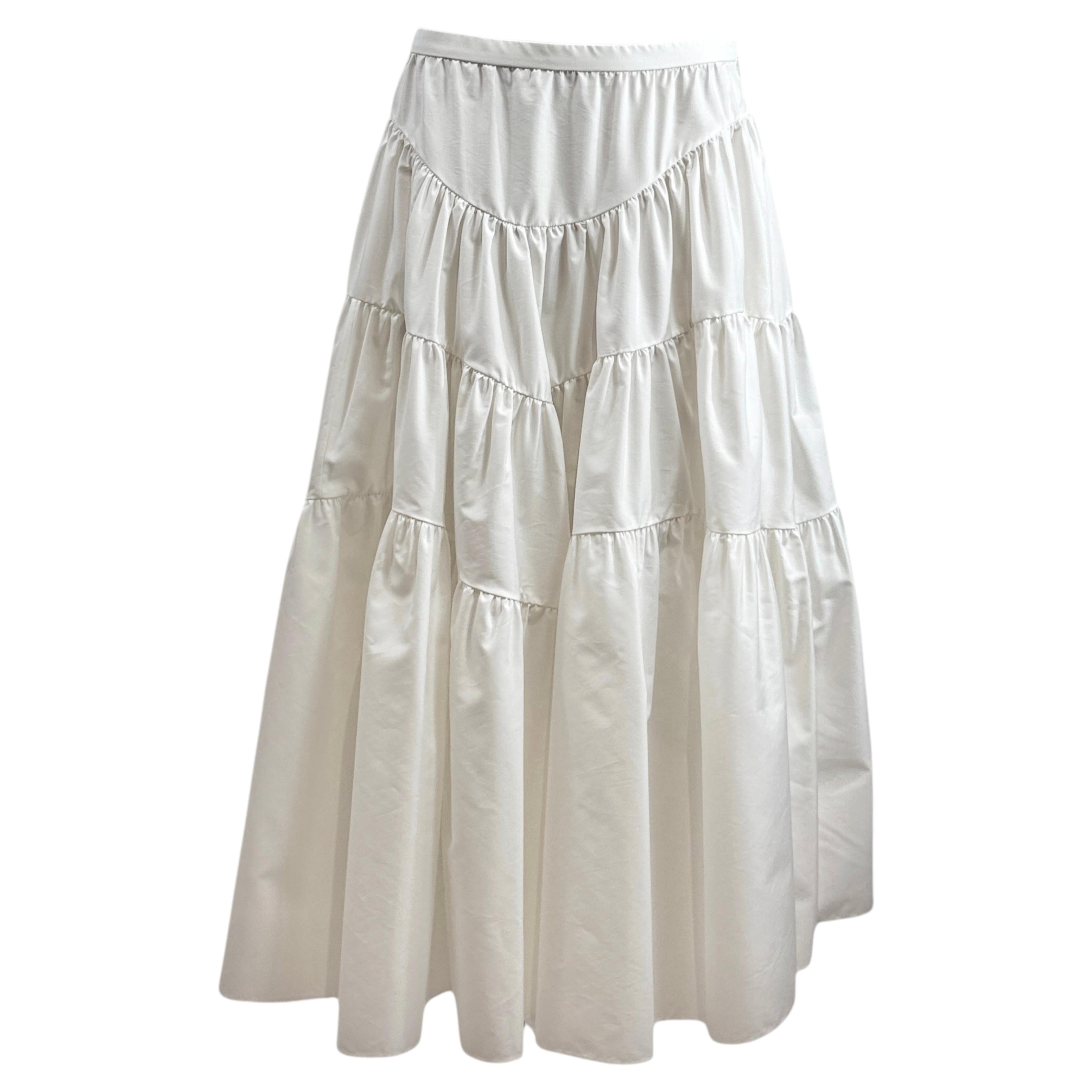Christian Dior MARIA GRAZIA CHIURI Collection Resort 2024 Jupe à volants en coton blanc