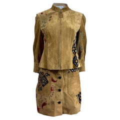Christian Dior Maria Grazia Chiuri Spring 2021 suede floral leather set