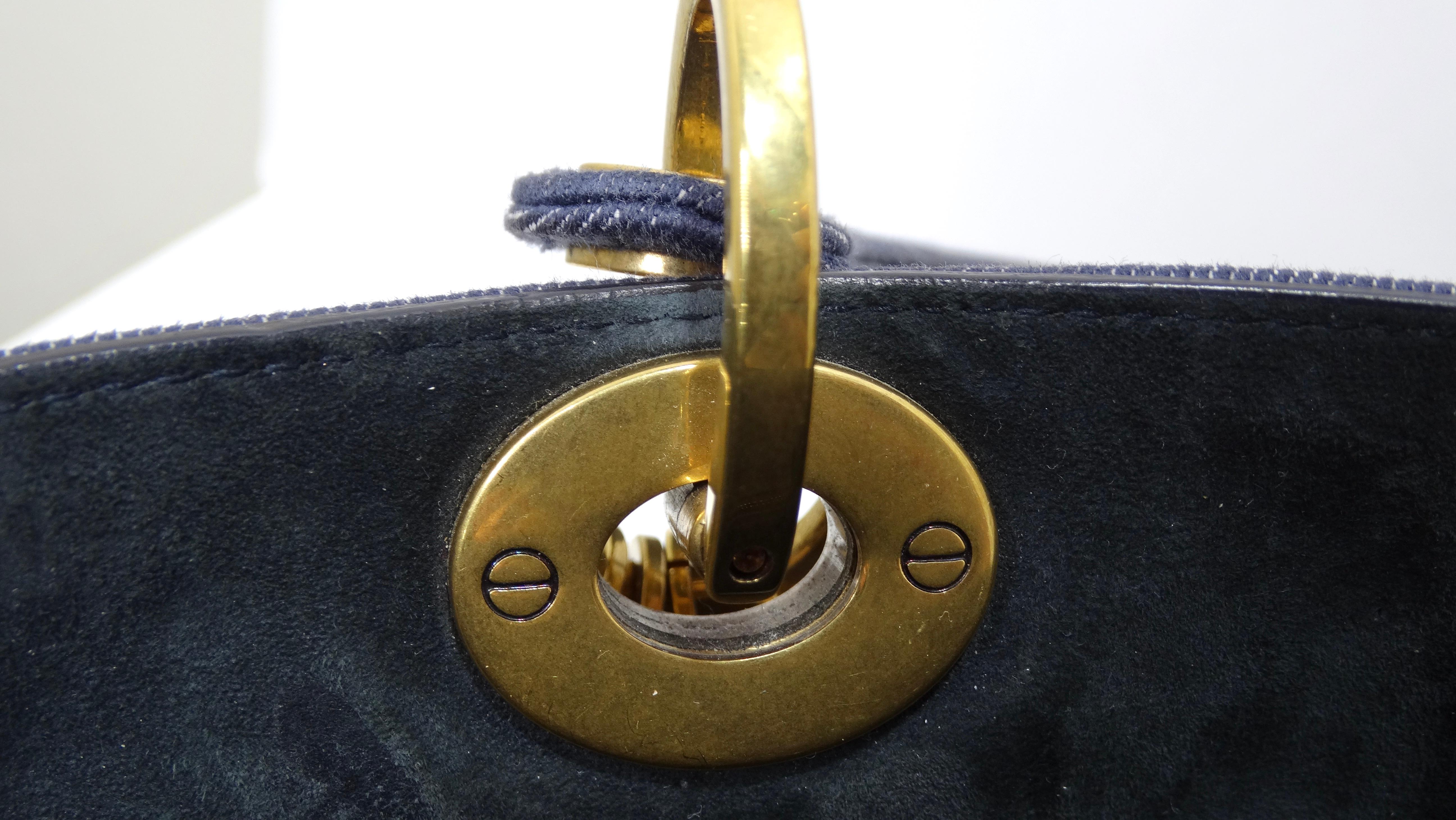 Christian Dior Medium Blue Denim Studded Lady Dior Handbag 5