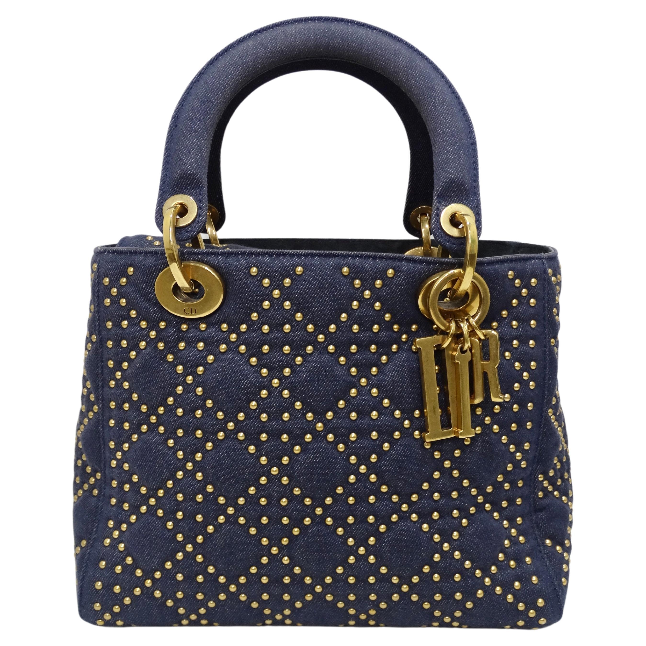 A Lady Dior in Denim! Proving once again that Dior is for the modern woman. Denim bags are so hot right now and I have got the perfect one for you! This bag is a medium size that can fit all your essentials. Carry this bag by the top handle or