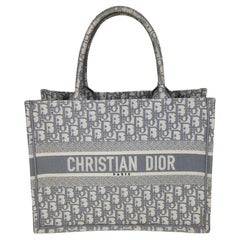 Used Christian Dior Medium Gray Oblique Book Tote