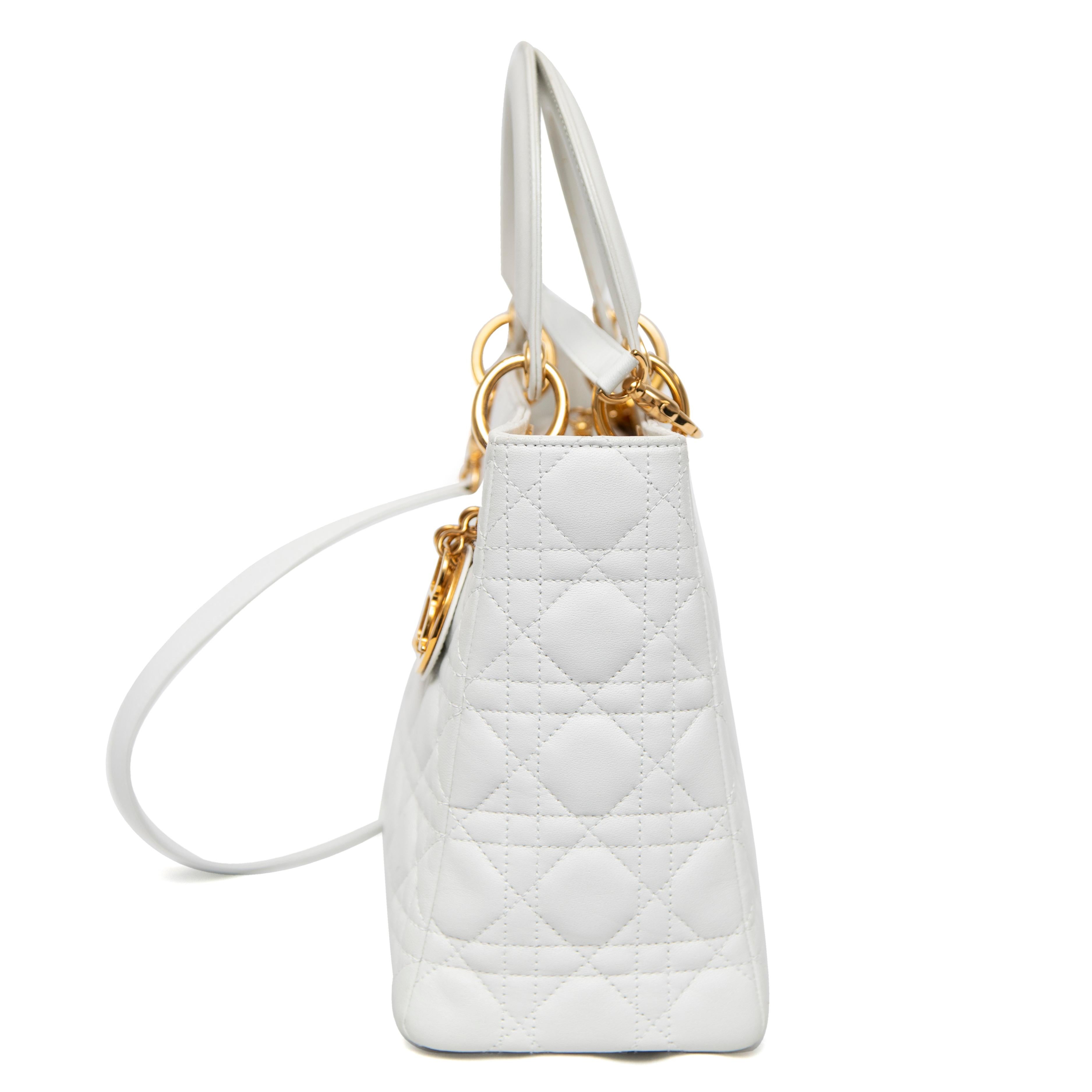 Gray Christian Dior Medium Lady Dior, 2007 For Sale