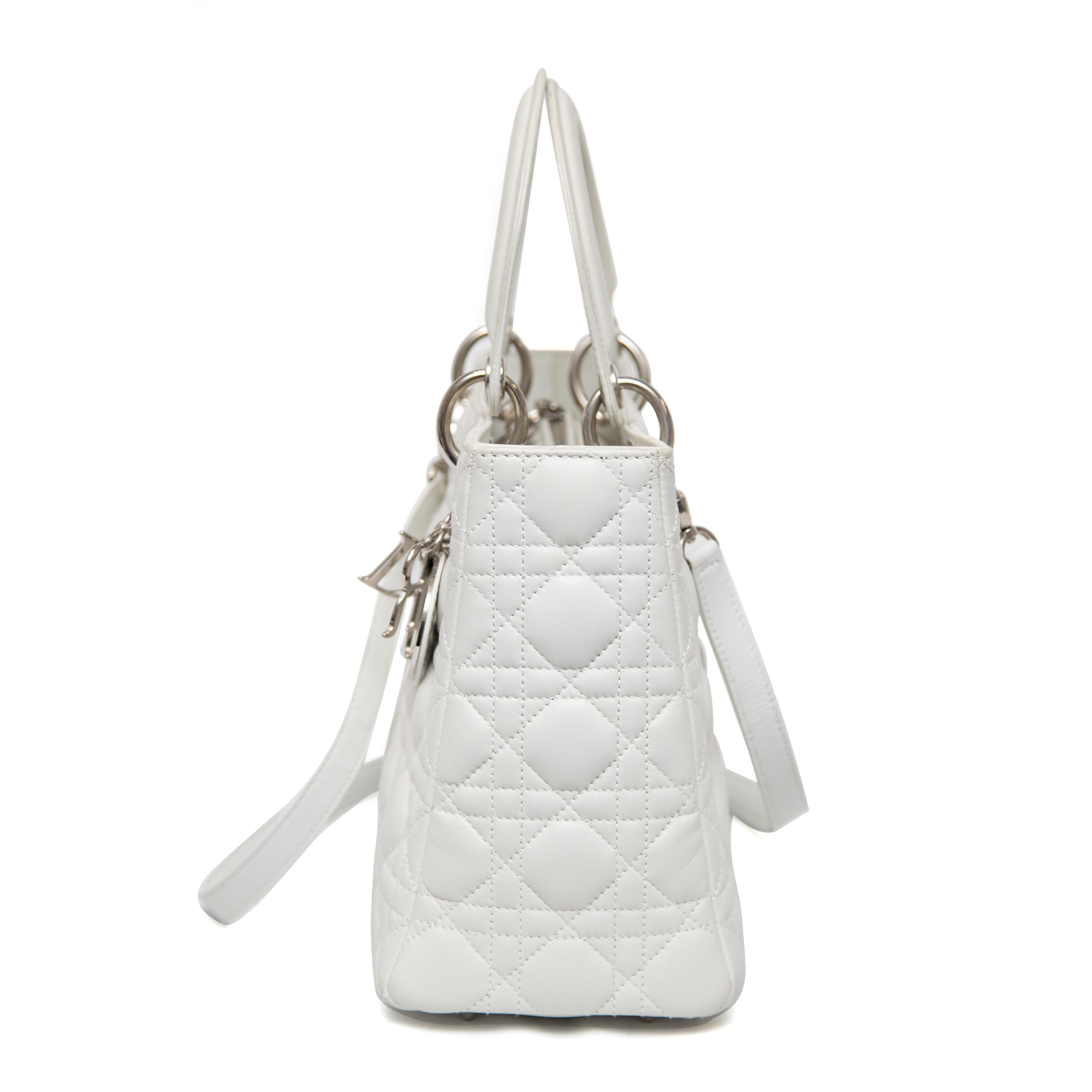 Gray Christian Dior Medium Lady Dior, 2010 For Sale