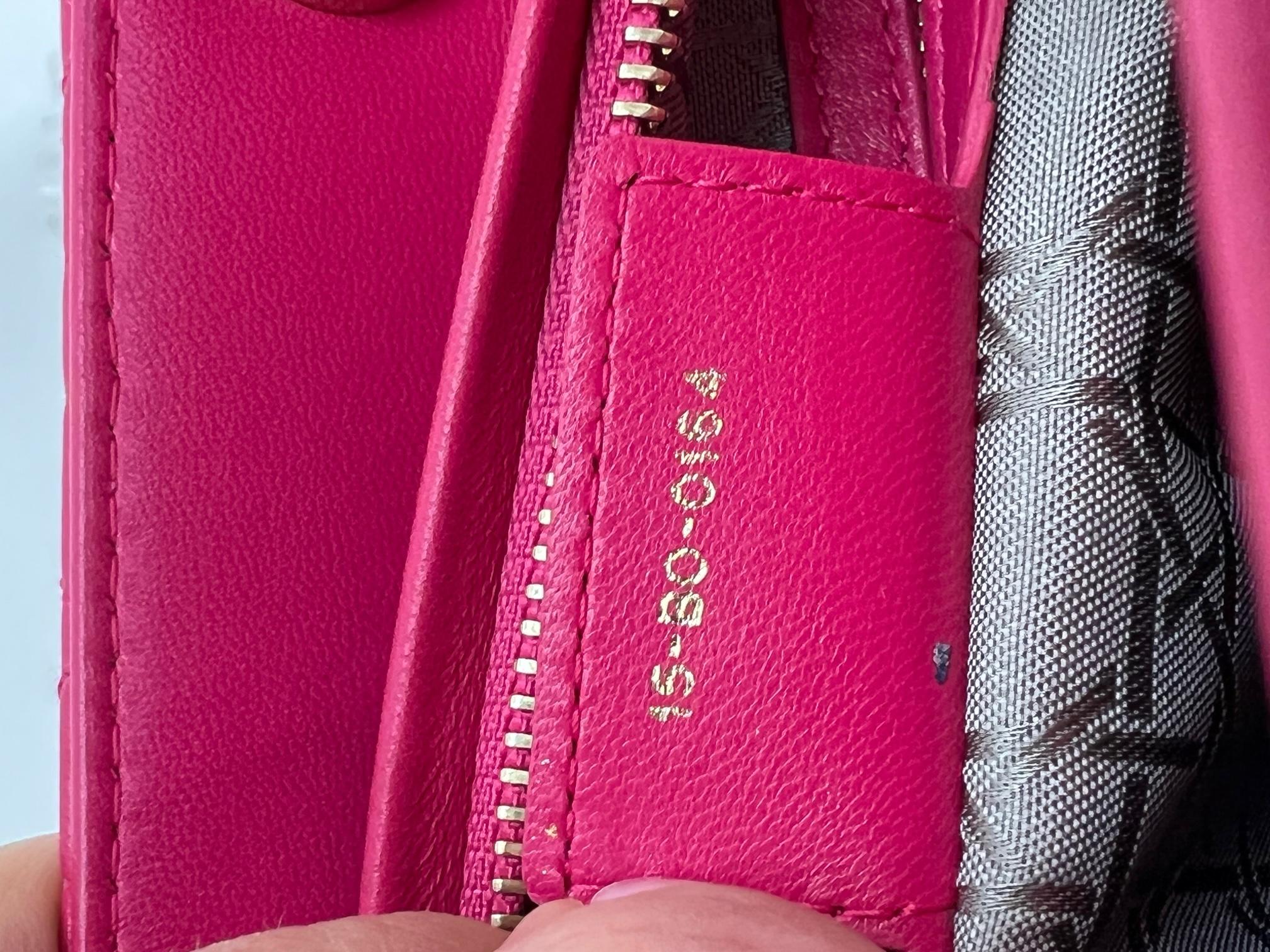 Christian Dior Medium Lady Dior Pink Cannage Quilt Lambskin Shoulder Handbag  1