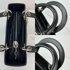 Christian Dior Medium Lady Laced Black Leather Limited Edition Shoulder Bag