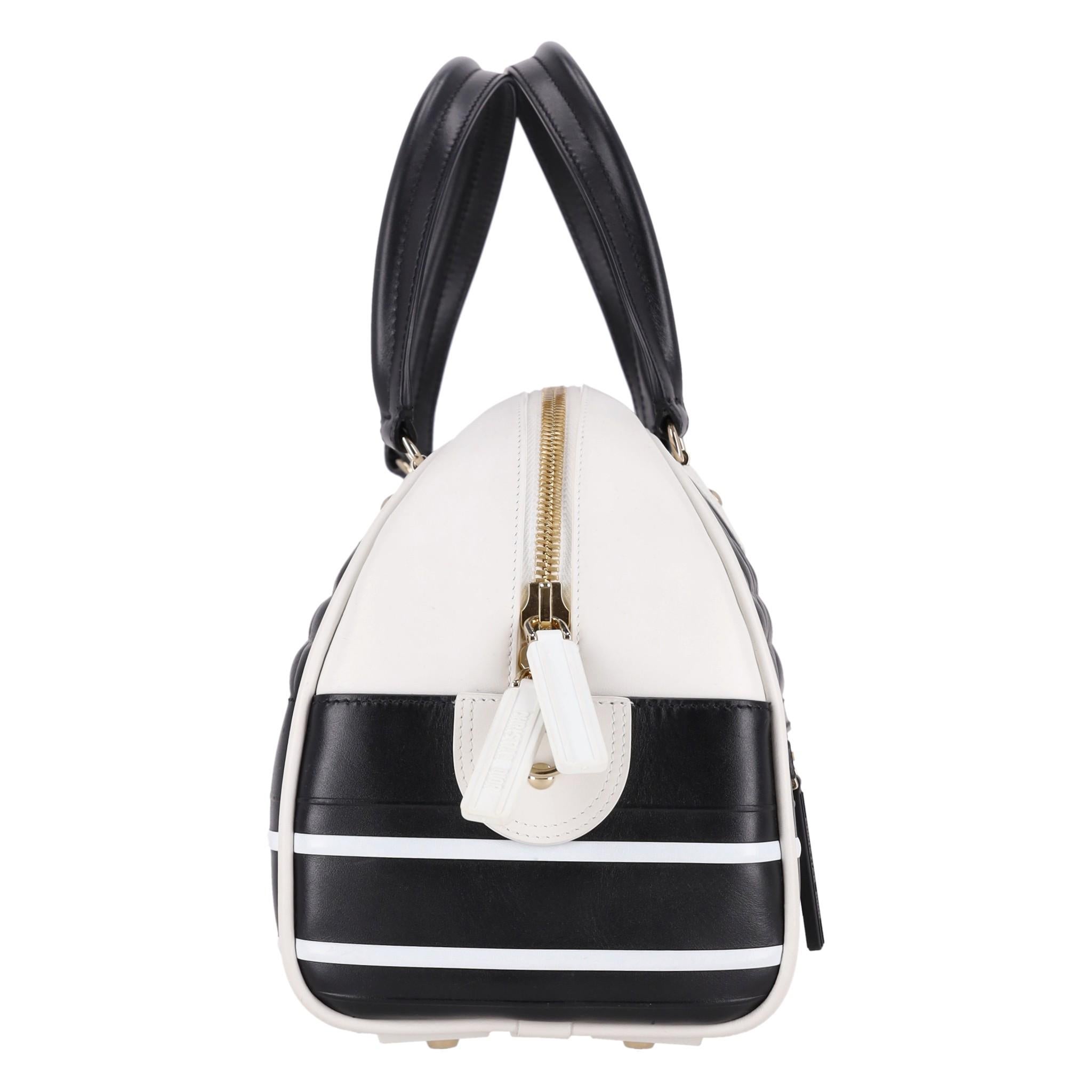 Christian Dior Medium Leather Vibe Bowling Bag In Excellent Condition In London, GB