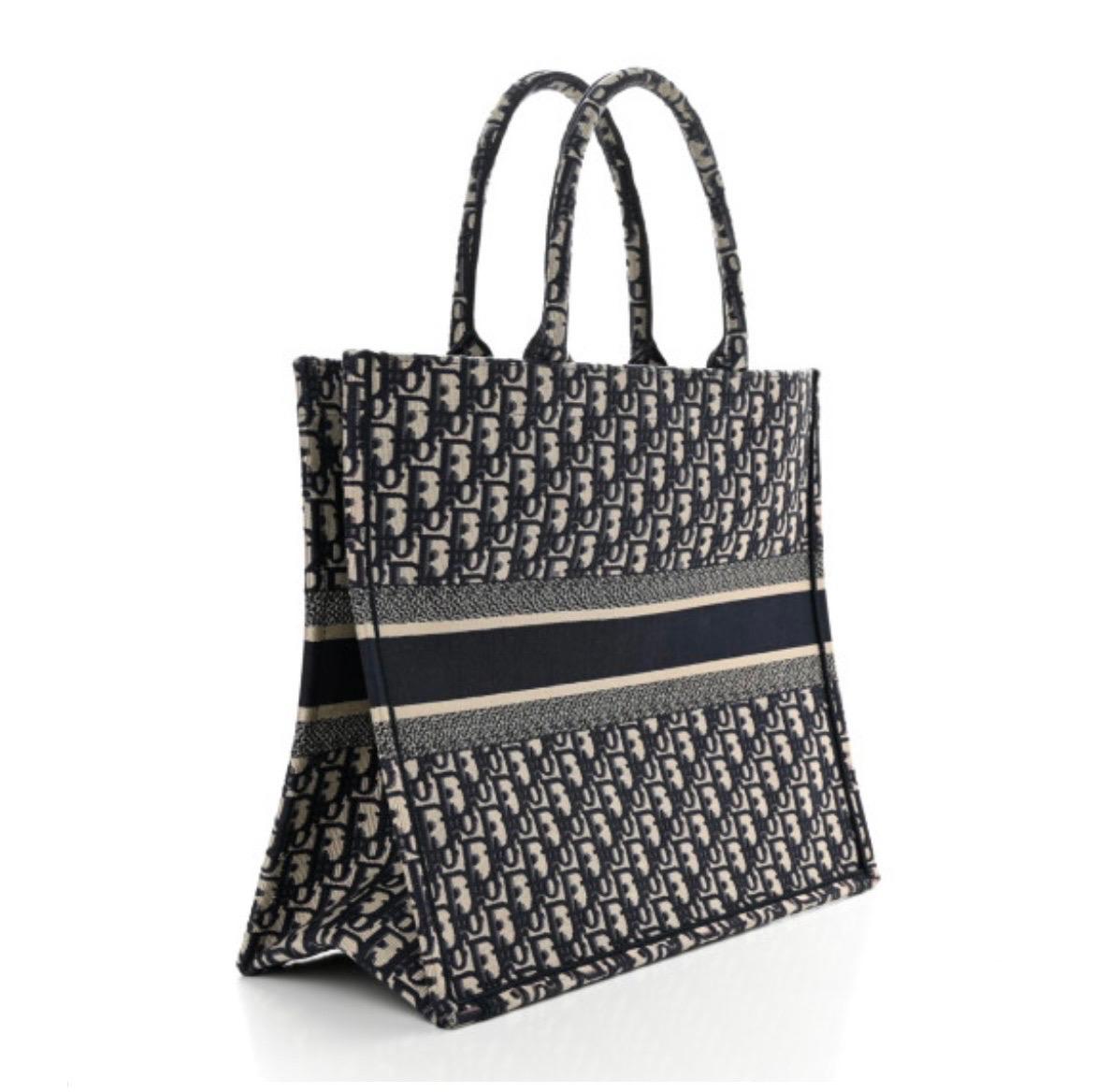 Christian Dior  Medium Oblique Book Tote, Black & White For Sale 5