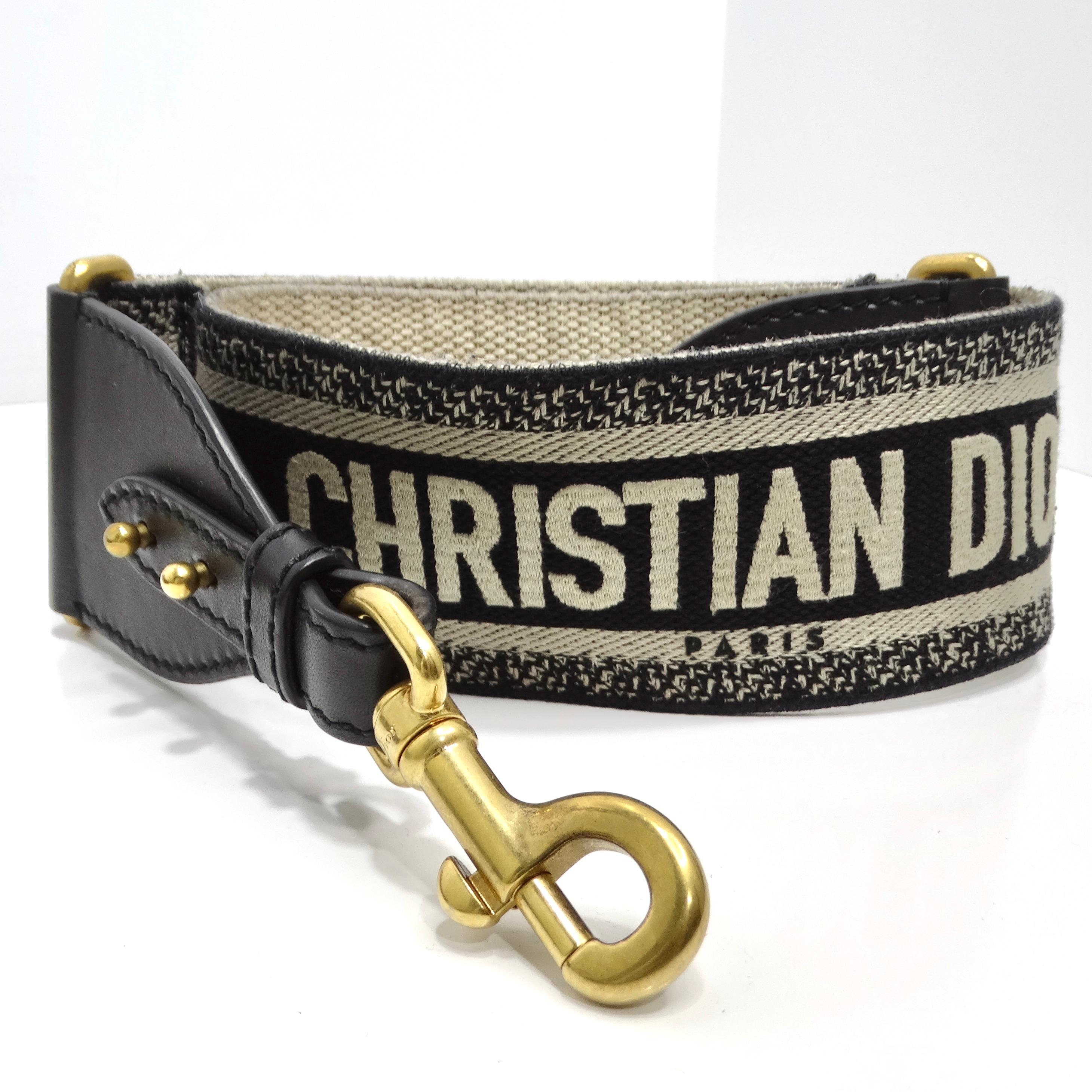 Christian Dior Medium Satteltasche aus schwarzem Kalbsleder im Angebot 6