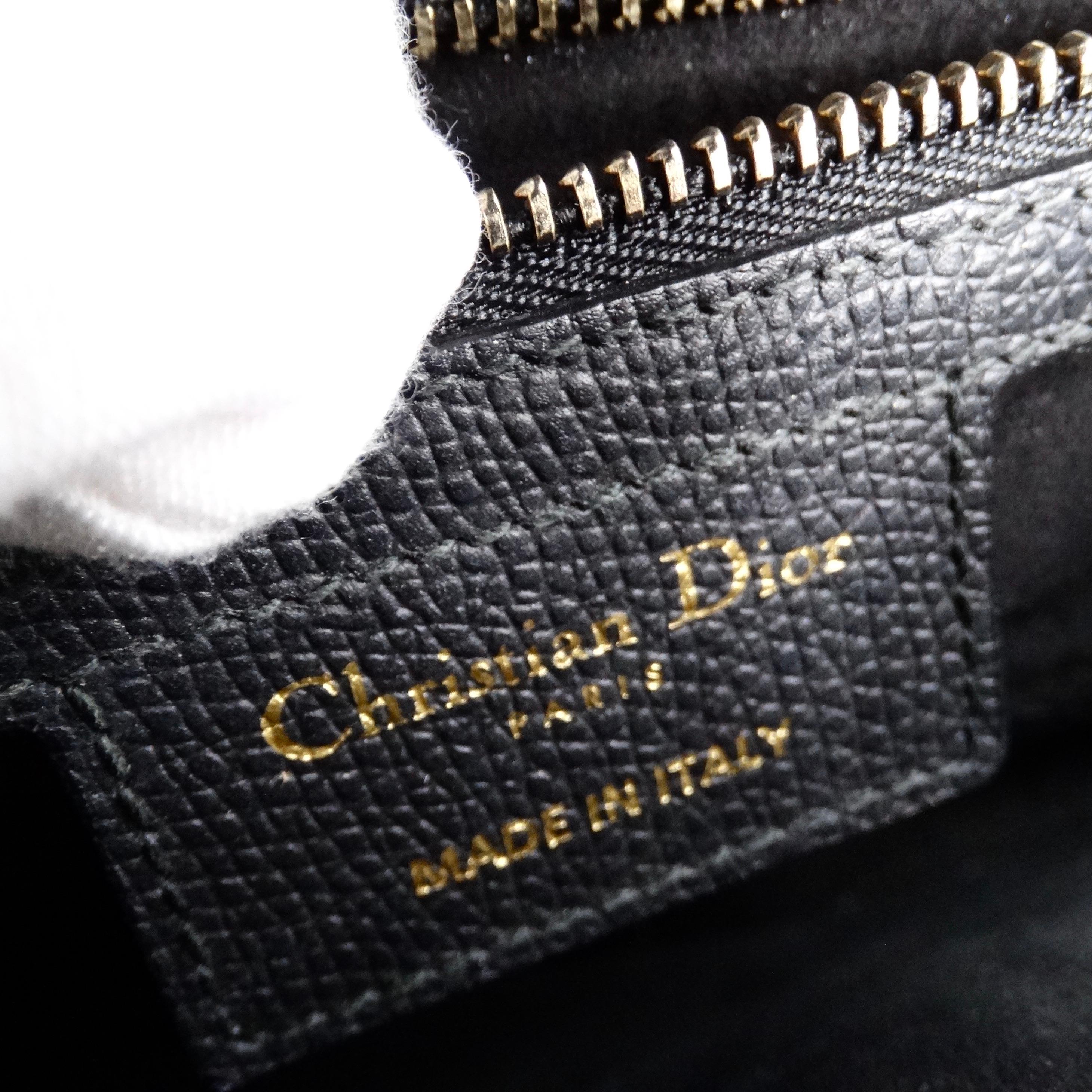 Christian Dior Medium Satteltasche aus schwarzem Kalbsleder im Angebot 9