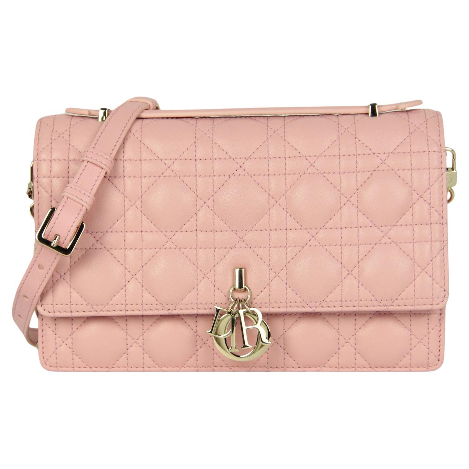 Christian Dior Melocoton Pink Cannage Quilted Miss Dior Top Handle Crossbody Bag For Sale