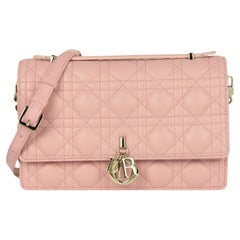 Christian Dior Melocoton Pink Cannage Quilted Miss Dior Top Handle Crossbody Bag